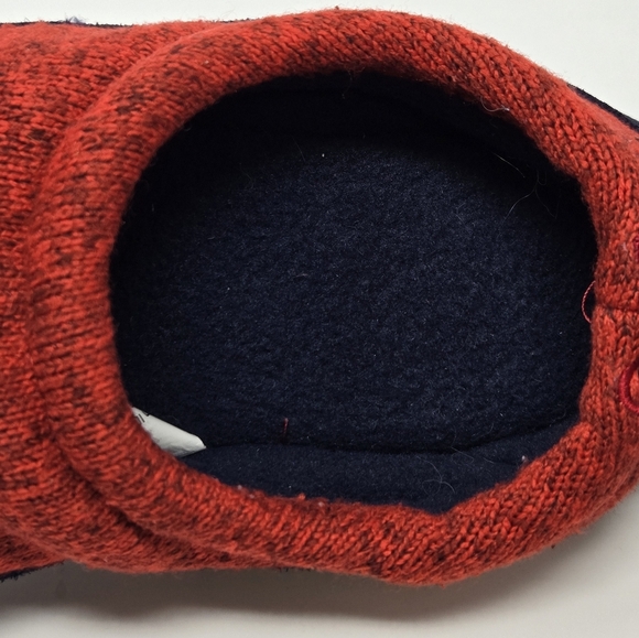 L.L. BEAN SWEATER FLEECE SLIPPERS MOTIF DEEP GARNET MOOSE KIDS YOUTH SIZE 1-2 - Picture 13 of 16